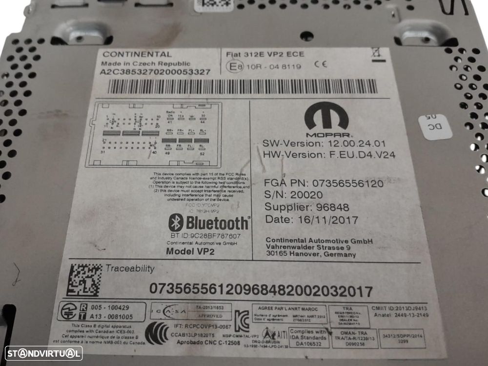 TELA/ECRÃ MULTIFUNÇÕES FIAT 500 150 BERLINA - 3