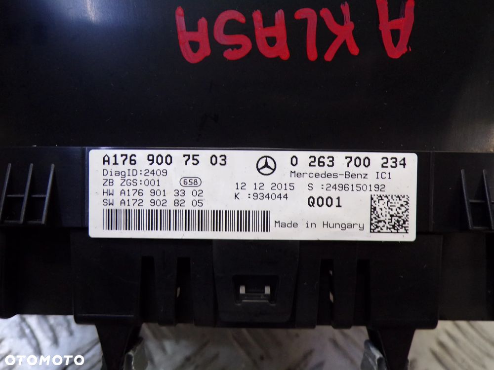 LICZNIK ZEGAR MERCEDES W176 A200CDI 136 KM A1769007503 - 3