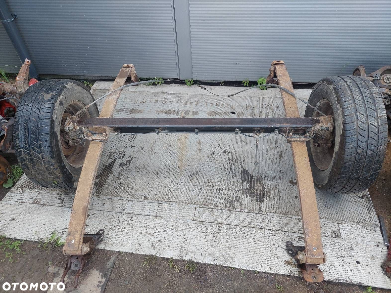 OŚ BELKA ZAWIESZENIA TYŁ + RESORY + KOŁA NA PRZYCZEPKĘ PEUGEOT BOXER I - 1