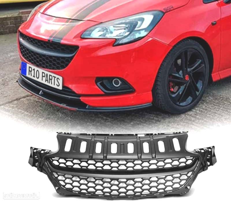 GRELHA FRONTAL DESPORTIVA PARA OPEL CORSA E 14-19 MATT BLACK EDITTION - 1
