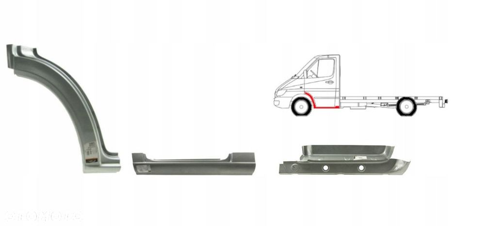 Próg + stopień + reperaturka nadkola MB Sprinter / VW LT 95 - L. Platforma - 4