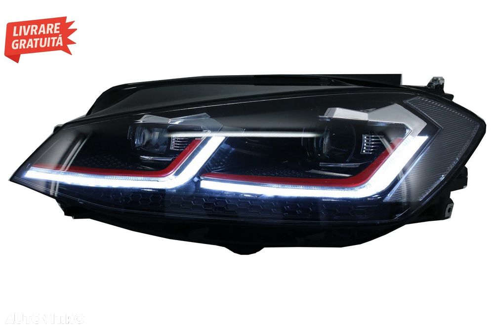 Faruri LED VW Golf 7.5 VII (2017+) GTI Look cu Semnal Dinamic- livrare gratuita - 9