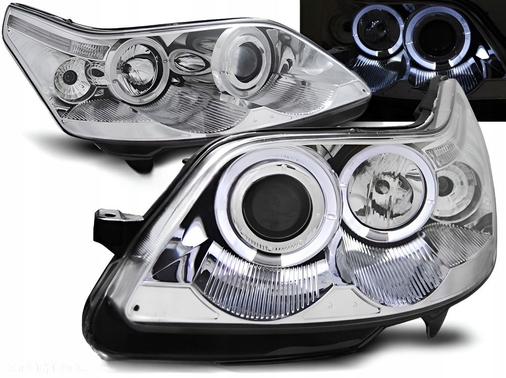 LAMPY REFLEKTORY DO CITROEN C4 OD 2004 DO 2010 Roku RINGI LED + ŻARÓWKI - 1