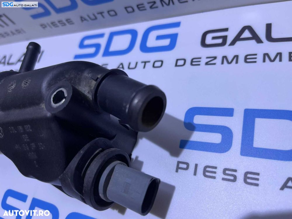 Distribuitor Corp Carcasa Termostat Senzor Temperatura Apa Skoda Superb 2 2.0 TDI CBBB 2008 - 2013 Cod 03L121132[S0346] - 3