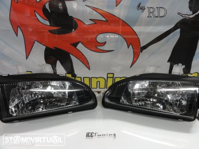 Farois frontais com luz branca 5000k para Honda civic 92-95 JDM Fundo preto - 2