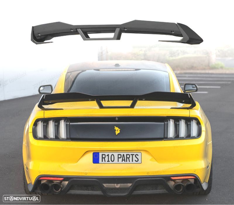 AILERON SPOILER FORD MUSTANG 15-23 LOOK DARK HORSE WICKER BILL PRETO BRILHANTE - 1