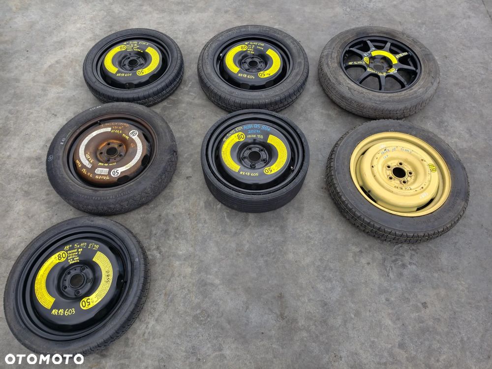 KOŁO ZAPASOWE DOJAZDOWE MIX 13" 14" 15" 16" 17" 18" 19" 20" FIAT VW TOYOTA FORD MAZDA VOLVO HONDA AUDI SEAT - 7