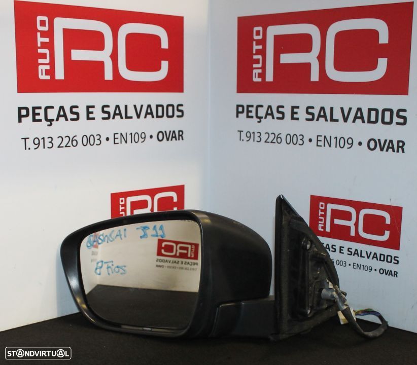 Espelho Retrovisor Esquerdo Nissan Qashqai J11 8 Fios (sem revestimento exterior) - 1