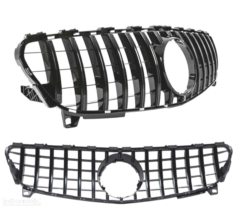 GRELHA FRONTAL MERCEDES CLASE A W176 GT 16-18 PRETO BRILHANTE - 2