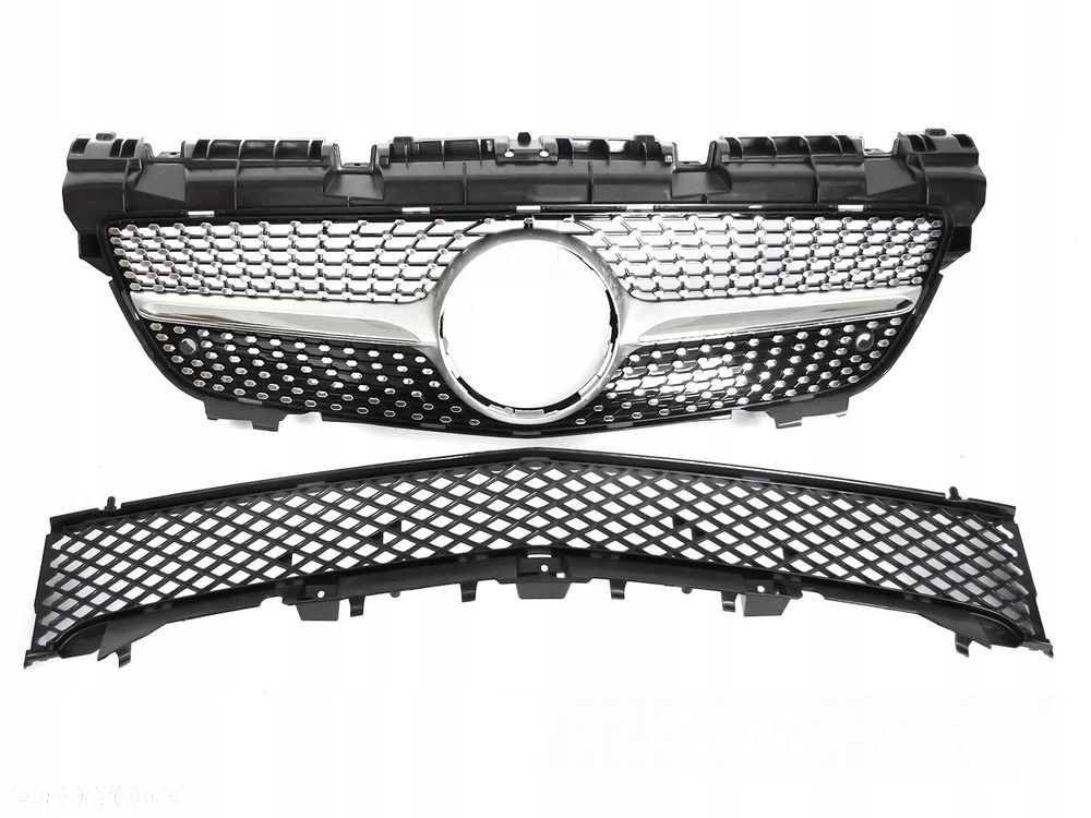 Atrapa Grill Kratka Tuning Diamond Amg Silver Mercedes SLK r 172 2011-2016 - 2