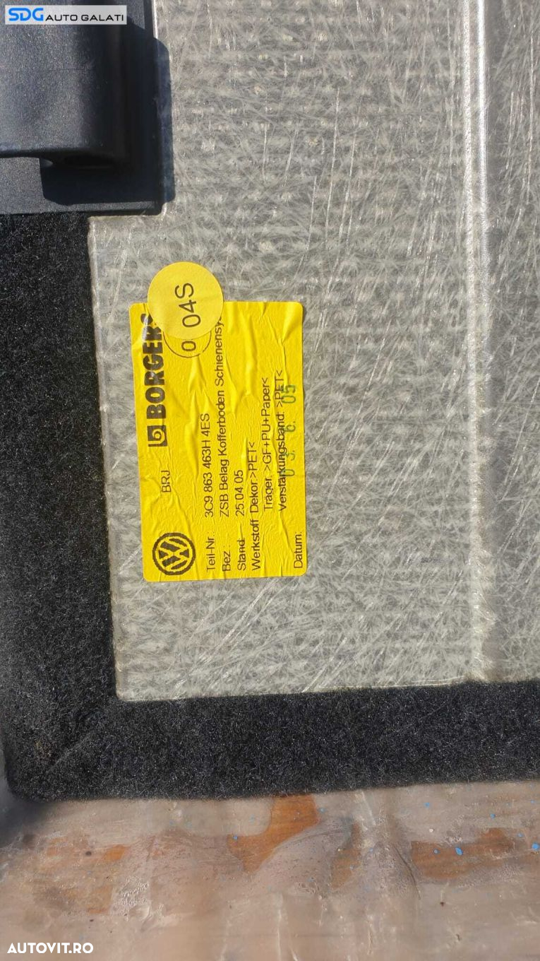 Mocheta Capac Podea Portbagaj Roata Rezerva Volkswagen Passat B6 Break Combi 2005 - 2010 Cod 3C9863463H - 3