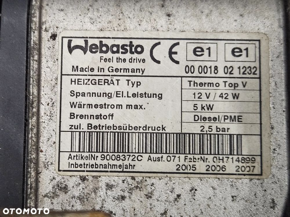 VW Golf Touran Passat B6 Seat Altea 1.9 2.0 TDi  ogrzewanie postojowe webasto 1K0815065R - 1