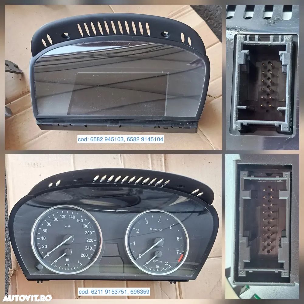display navigatie ceasuri bord radio cd modul airbag ecu modul control lumini bloc lumini oglinda retrovizoare airbag volan bmw E60 E60 lci E 61 E61 lci E 70 E71 - 2