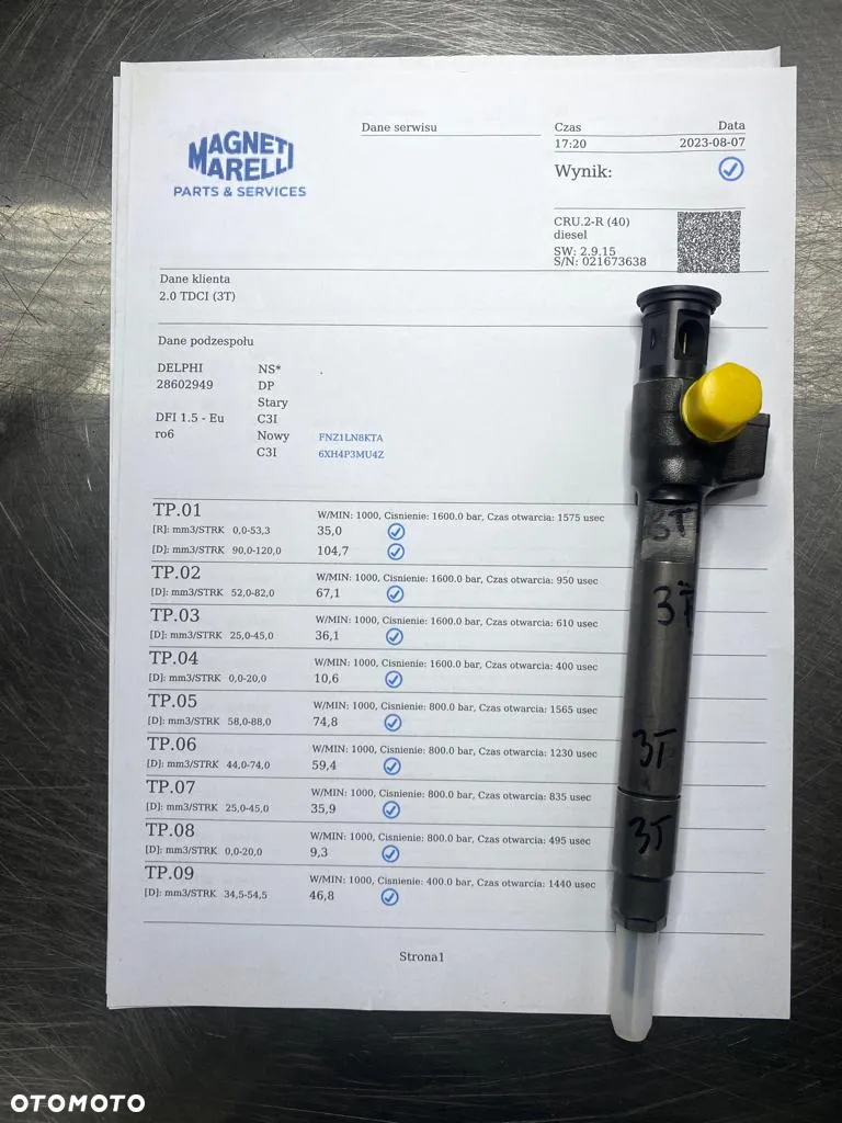 WTRYSKIWACZ TEST 2.0 TDCI 28602949 WTRYSK IMA FORD MONDEO MK5 GALAXY 28602949 28319898 EG1Q-9F593-AB E1GQ9F593AA - 4