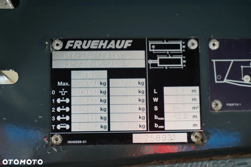 Fruehauf FIRANKA / BURTO-FIRANKA / MOCNA PODŁOGA / OŚ PODNOSZONA / SAF / SPROWADZONA - 28