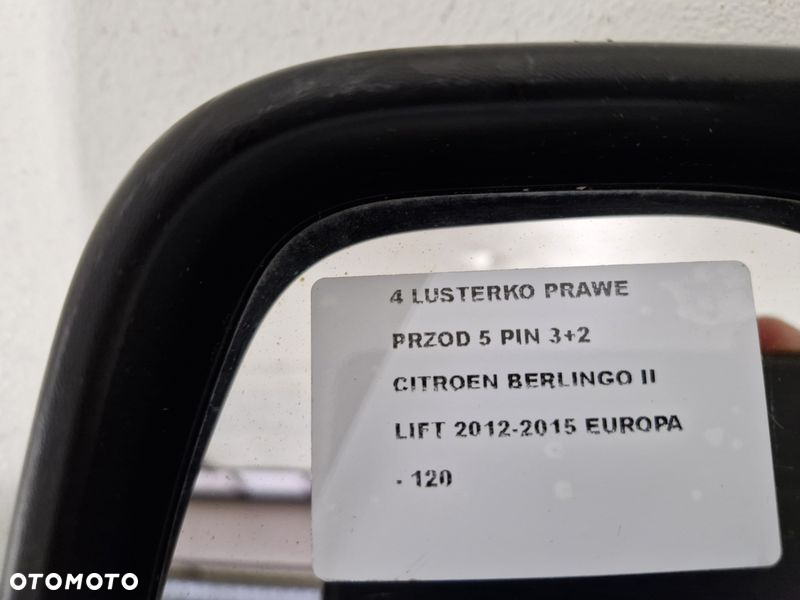 CITROEN BERLINGO 2 II LIFT 2012-2015 LUSTERKO DRZWI PRAWE 5 PIN 3+2 EUROPA - 9
