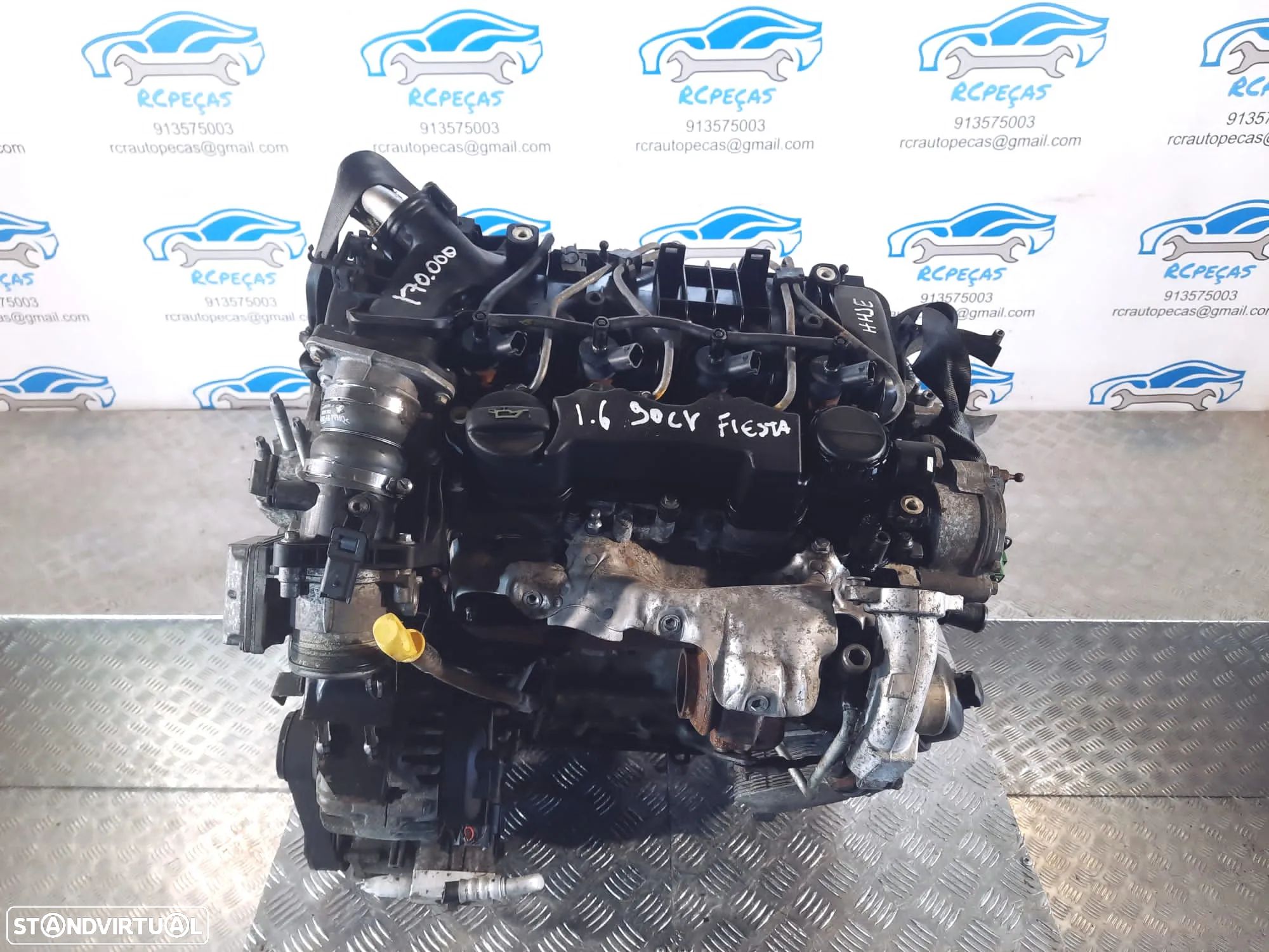 MOTOR COMPLETO 1.6 TDCI 16V 90CV HHJE FORD FIESTA VI 6 MK6 MOTOR ARRANQUE ALTERNADOR BIMASSA COMPRESSOR EMBRAIAGEM BOMBA DIRECAO INJETORES - 1