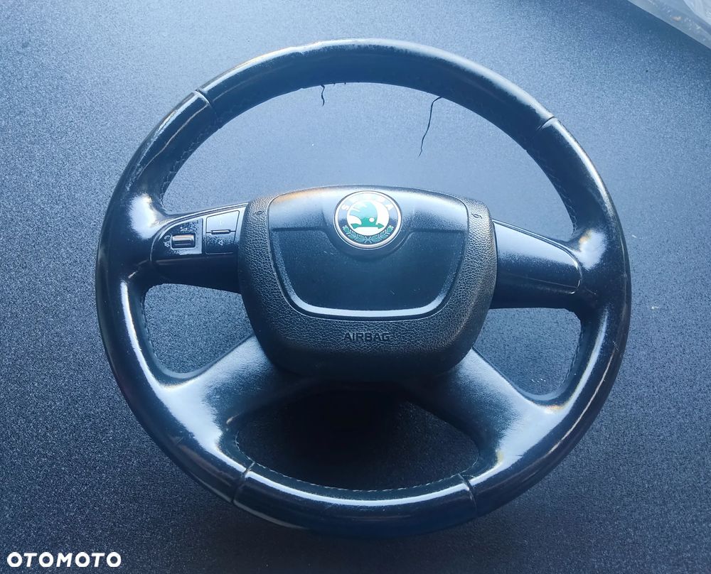 KIEROWNICA AIRBAG MULTIFUNKCJA SKÓRA SKODA OCTAVIA II - 1