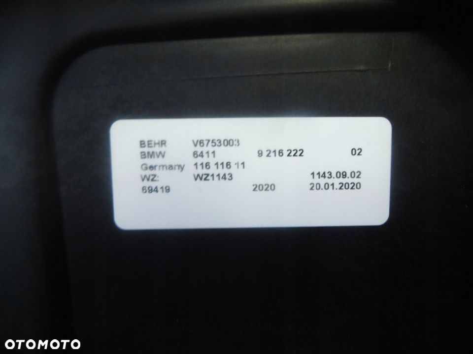 BMW 5 F10 7 6 F01 F06 OBUDOWA POKRYWA DMUCHAWY NO - 6