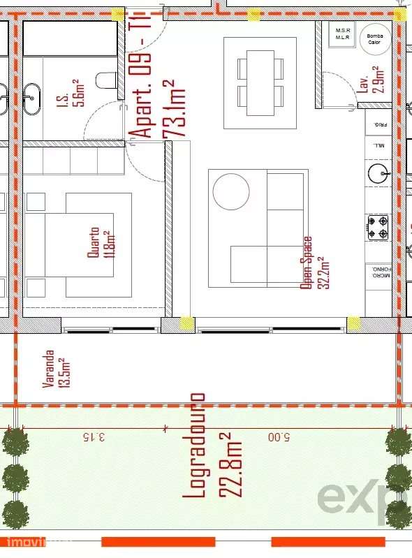 Apartamento T1 com Logradouro Privativo e Piscina - Grande imagem: 3/10