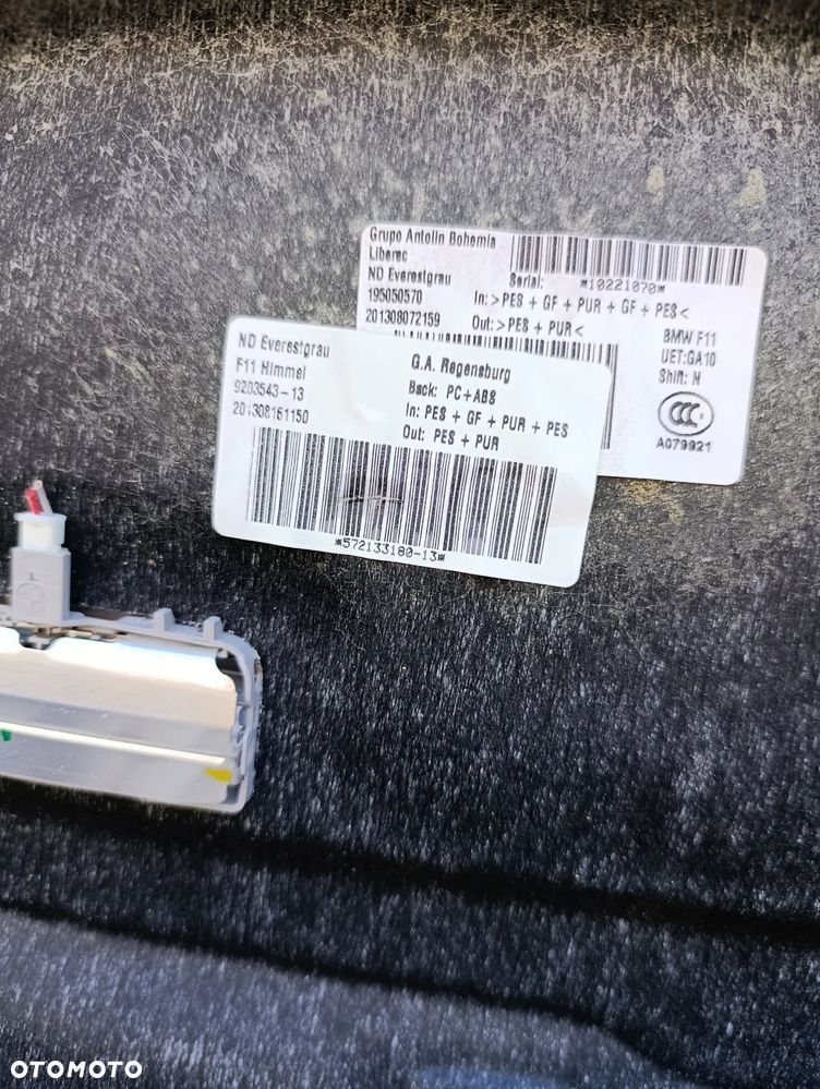 BMW 5 F11 KOMBI PODSUFITKA OSŁONY DASZKI KOMPLET EUROPA 9203543 - 13