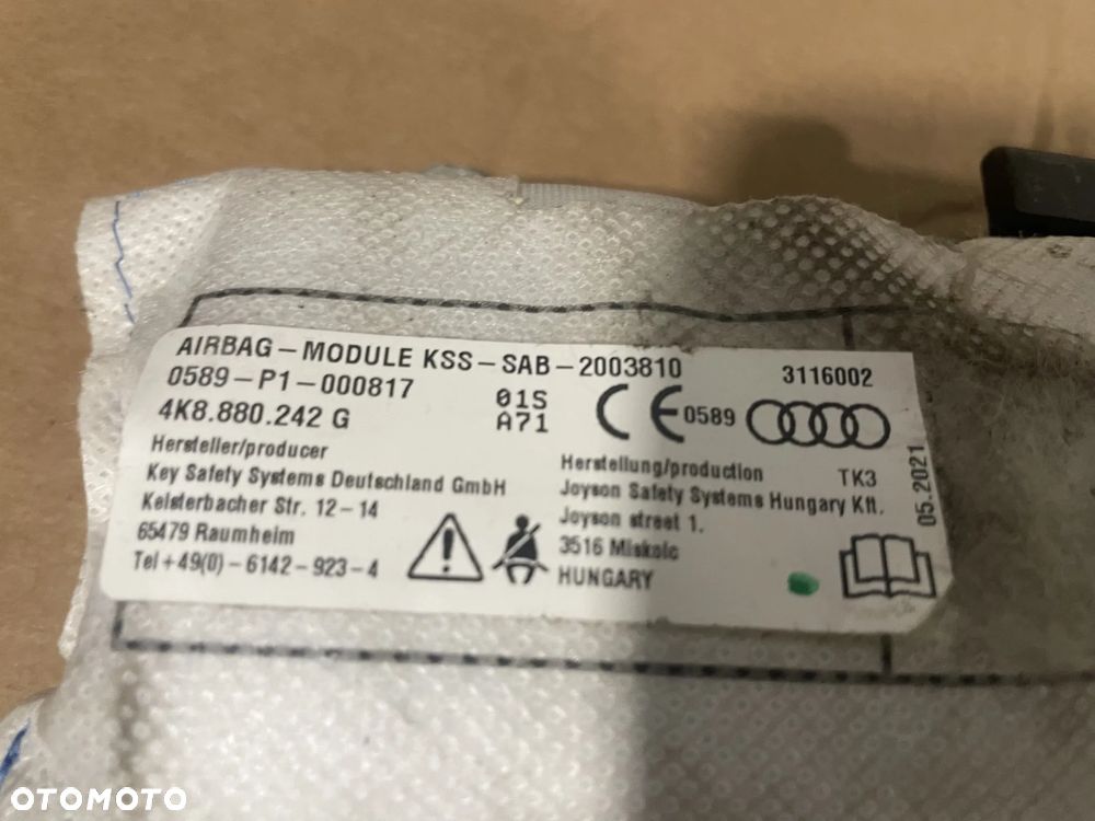 Audi A6 A7 C8 poduszka airbag fotela prawa,lewa przód - 2