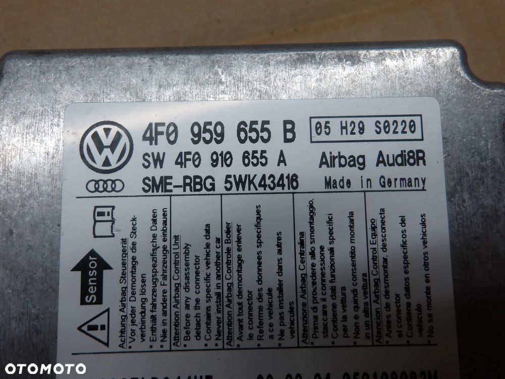 AUDI A6 C6 SEDAN 2.0TDI MODUŁ PODUSZEK AIRBAG 4F0959655B - 4