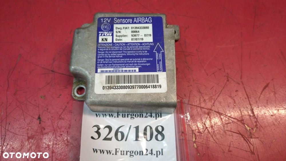 SENSOR PODUSZEK AIRBAG KIEROWCY MODUŁ DUCATO JUMPER BOXER 14- 01394332080 NO 326/108 - 1