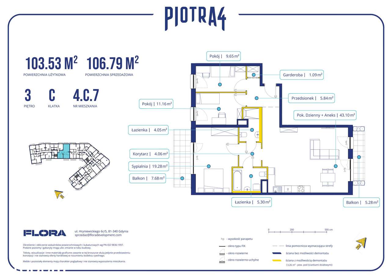4-pokojowe mieszkanie 103m2 + 2 balkony - Pełny obrazek: 2/11