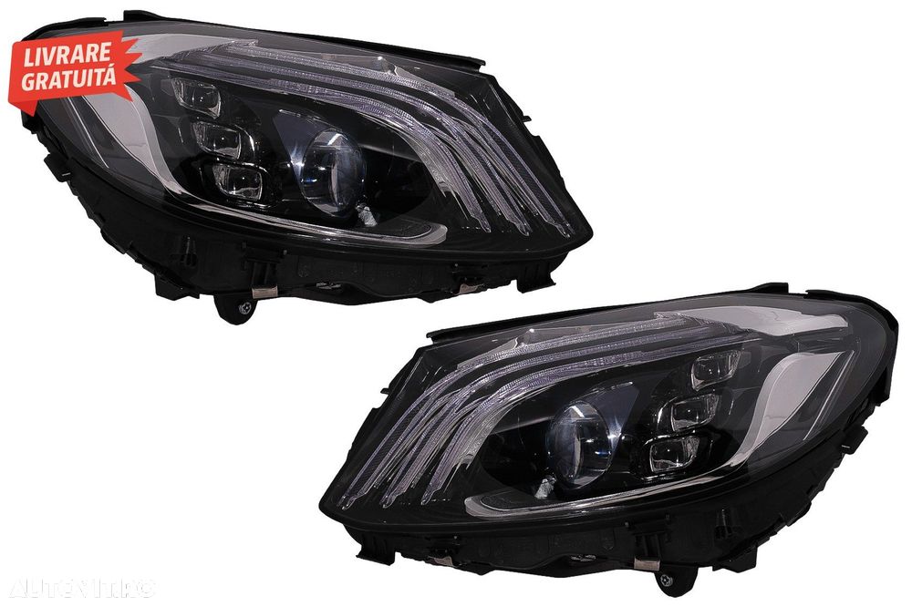 Faruri Full LED Mercedes C-Class W205 S205 (2014-2020) LHD W222 Design- livrare gratuita - 17