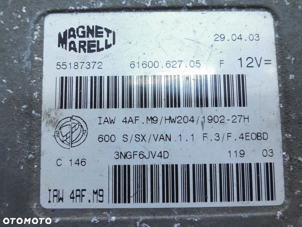 FIAT SEICENTO 1.1 ECU KOMPUTER STEROWNIK SILNIKA IAW4AF.M9 55187372 POSIADAM 13 SZT - 4