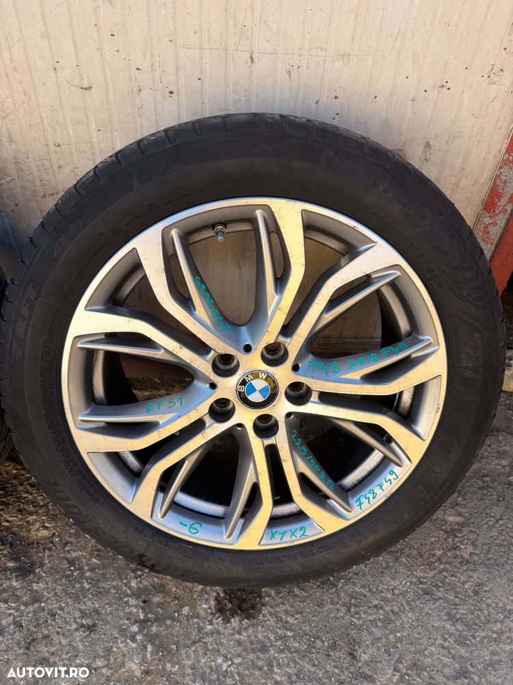Jante aliaj BMW X1 F48 X2 F49 cu cauciucuri iarna 225/50R18 uzate 95% - 2