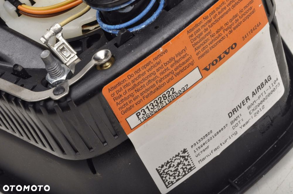 VOLVO S80 II V70 III PODUSZKA POWIETRZNA KIEROWCY AIRBAG 31332822 - 7