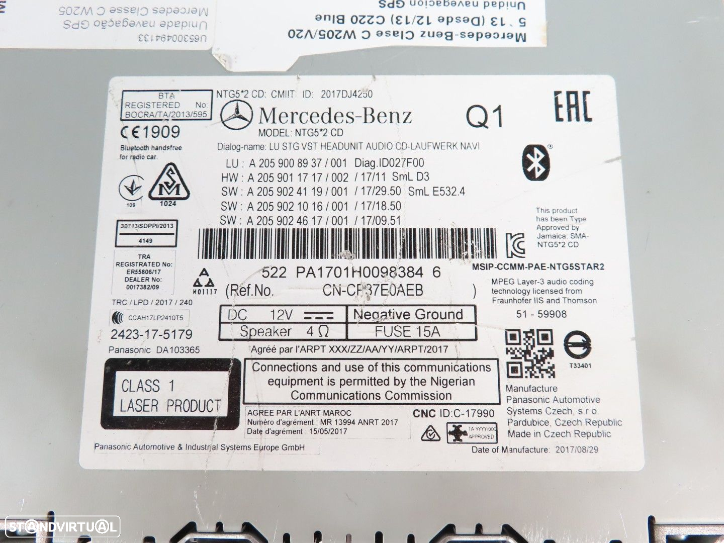 Sistema / Unidade de navegação NTG5 Seminovo/ Original MERCEDES-BENZ C-CLASS (W2... - 2