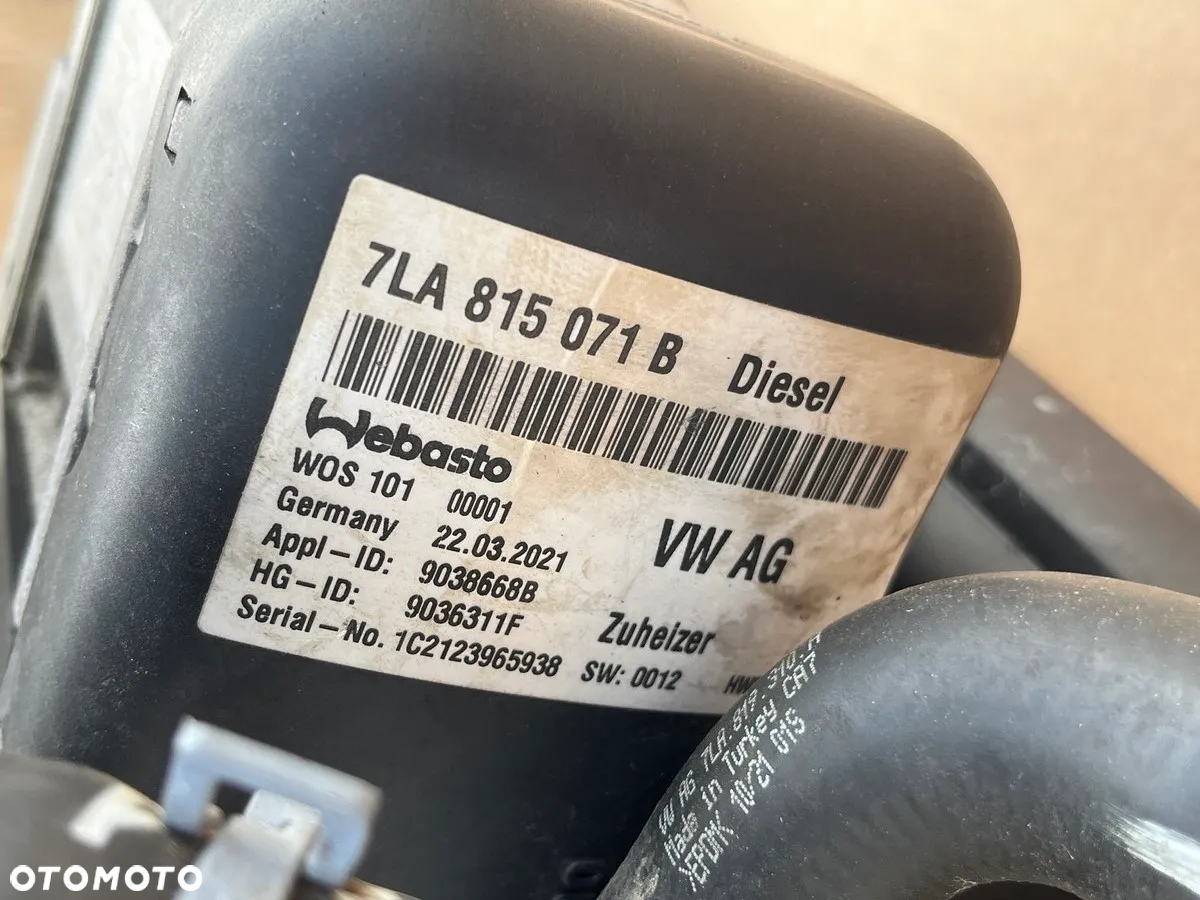 DOGRZEWACZ 5KW 12V THERMO TOP EVO WEBASTO OGRZEWANIE POSTOJOWE VW T6.1 LIFT CALIFORNIA CARAVELLE MULTIVAN TRANSPORTER 7LA815071B  EU - 10