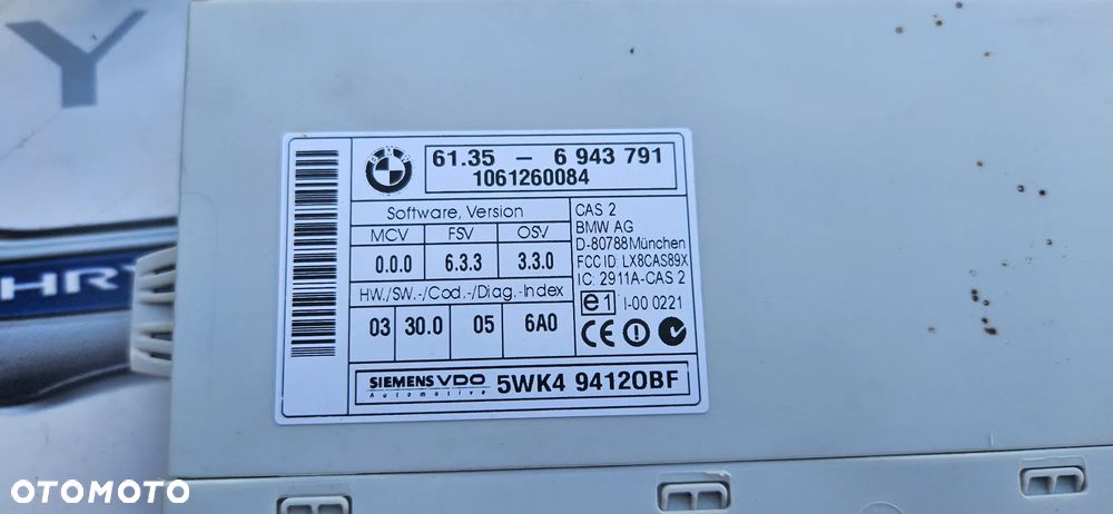 BMW 5 E60 2.3i N52 B25A Zestaw startowy do odpalenia auta komputer sterownik dme licznik moduł CAS 7561684 6983145 6943791 - 17