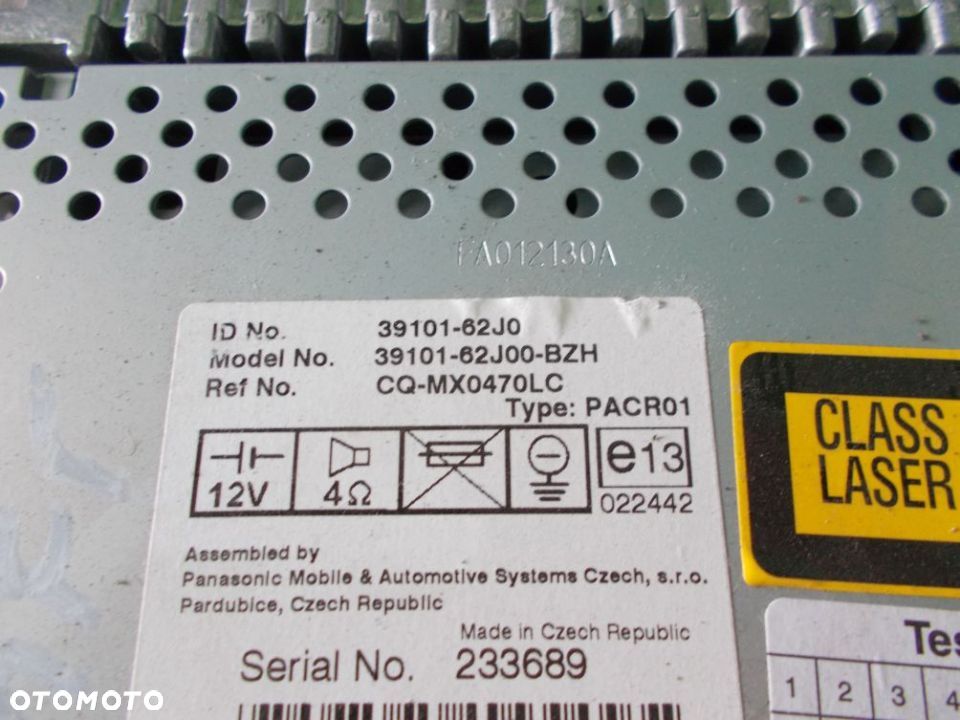 RADIO CD SUZUKI SWIFT MK6 39101-62J0 39101-62J2 - 2