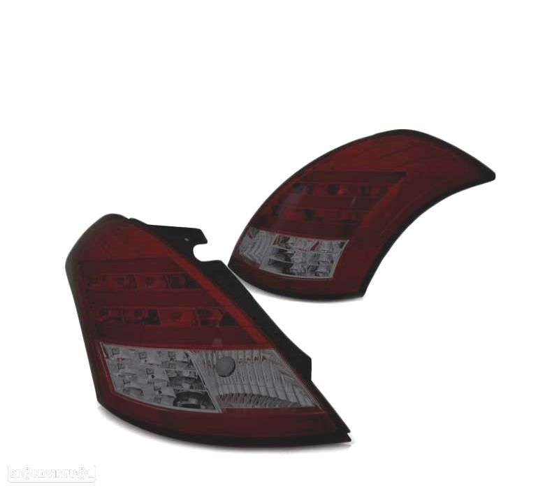 FAROLINS TRASEIROS LED SUZUKI SWIFT IV 10- VERMELHO FUMADO - 2
