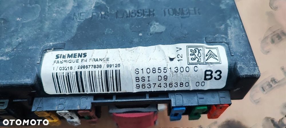 MODUŁ STEROWNIK BSI PEUGEOT 406 9637436380 - 2