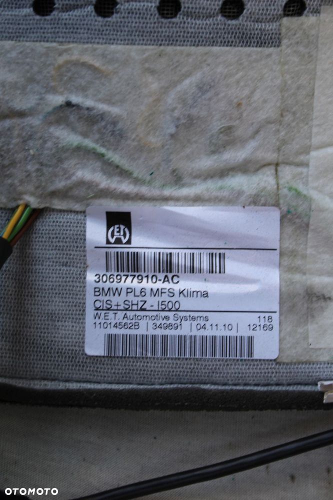 MATA GRZEWCZA GRZANIE SIEDZISKA FOTELA PRZÓD BMW F01 F02 306977910 - 5