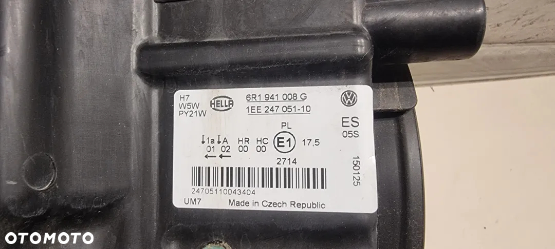 Lampa przód prawa VW POLO 5 V 6R0 HELLA - 5