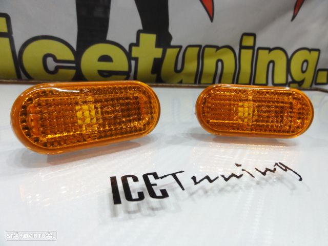 Piscas laterais VW Bora, Golf 3, Golf 4, caddy, fox, Eos, Lupo, Passat 35i, 3B, 3BG, Polo 6N, 6N2, 9N, vento, T5, Sharan, jetta 3, Multivan Transporter, Vento +96, Seat Ibiza 6K, 6L, 6J, Toledo, Arosa, Leon 1M, Leon 1p, Alhambra, Cordoba, Variant, Vario, Exeo, Inca, Altea, Altea XL fundo laranja JDM LOOK - 2