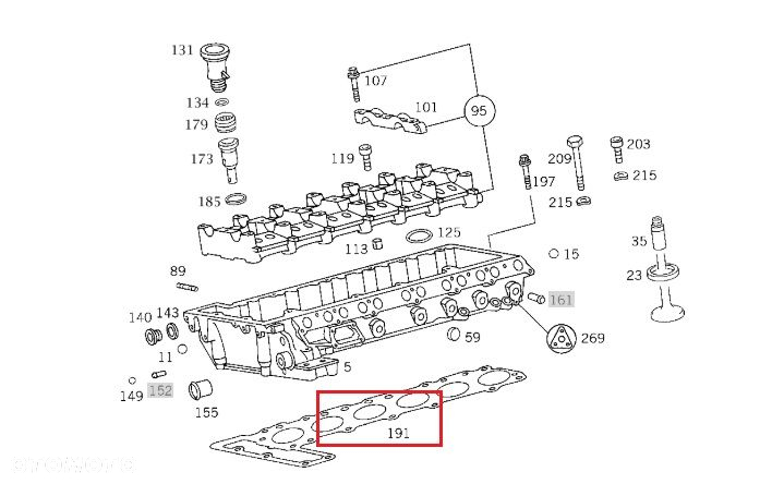 MERCEDES OM606 Uszczelka glowicy cylindrow 1.85mm OE - 2