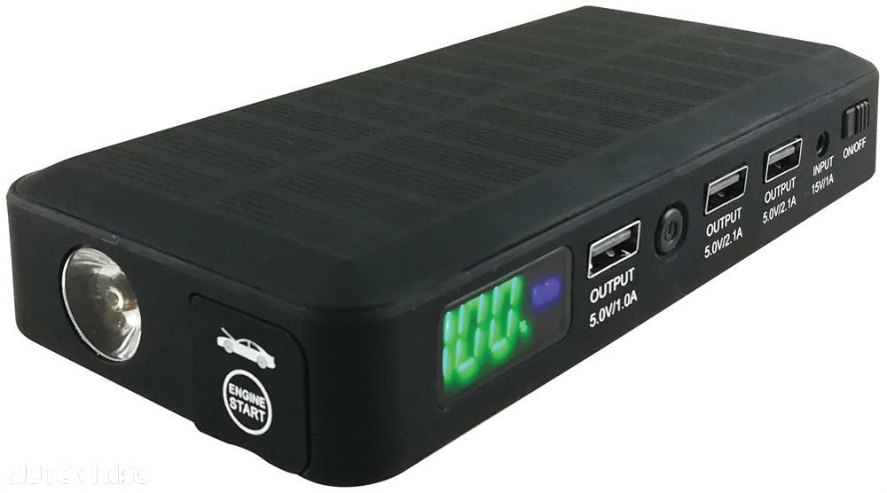 Baterie externa Streetwize, mini robot pornire motor 12V si incarcator dispozitive electronice USB 5V + lanterna LED, Jump Starter Auto - 3