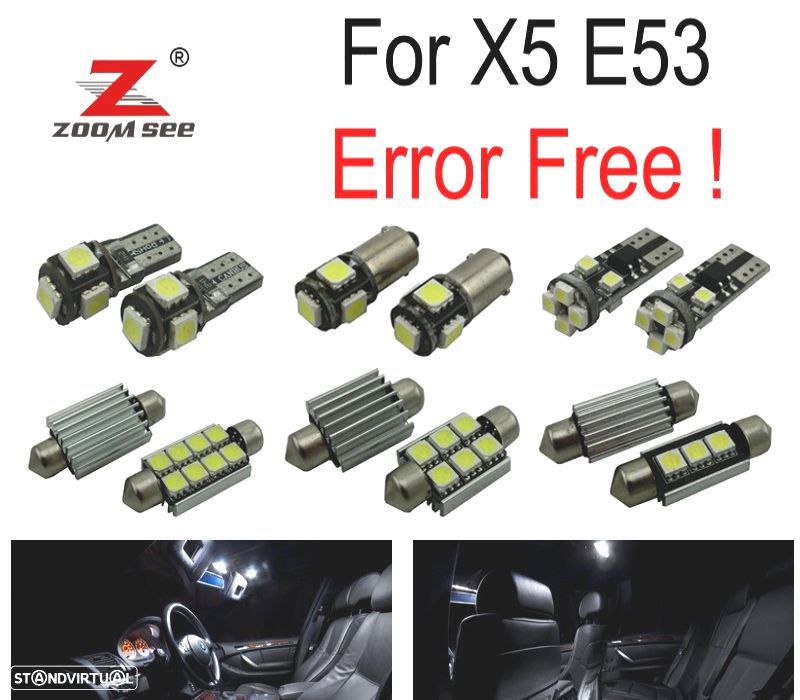 KIT COMPLETO DE 20 LÂMPADAS LED INTERIOR PARA BMW X5 E53 2000-2006 - 1