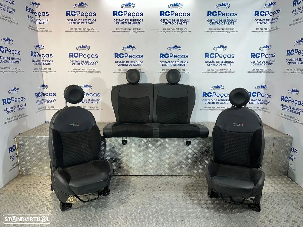 .Conjunto Bancos Pele Tecido Fiat 500 500S Sport 312 2007 - Presente - 2