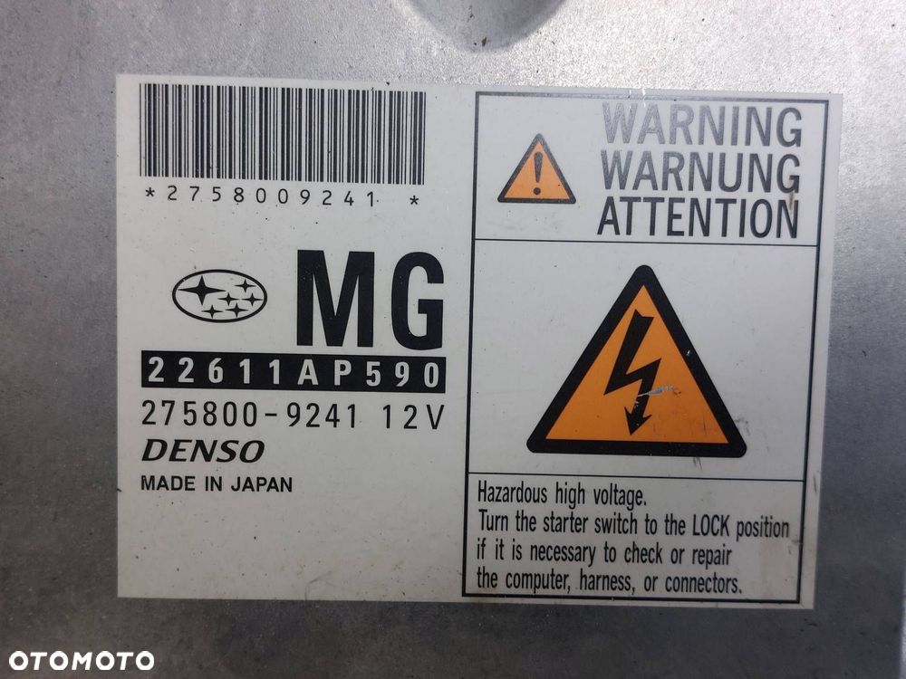 ZESTAW STARTOWY SUBARU LEGACY IV 2.0 D 22611AP590 275800-9241 88281AG672 - 2