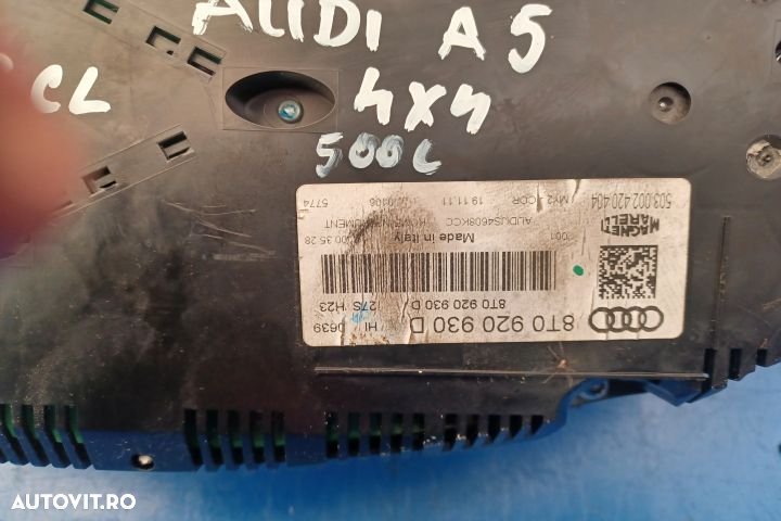 Ceasuri bord 8T0920930D Audi A5 8T [facelift] [2011 - 2016] Sportback - 3