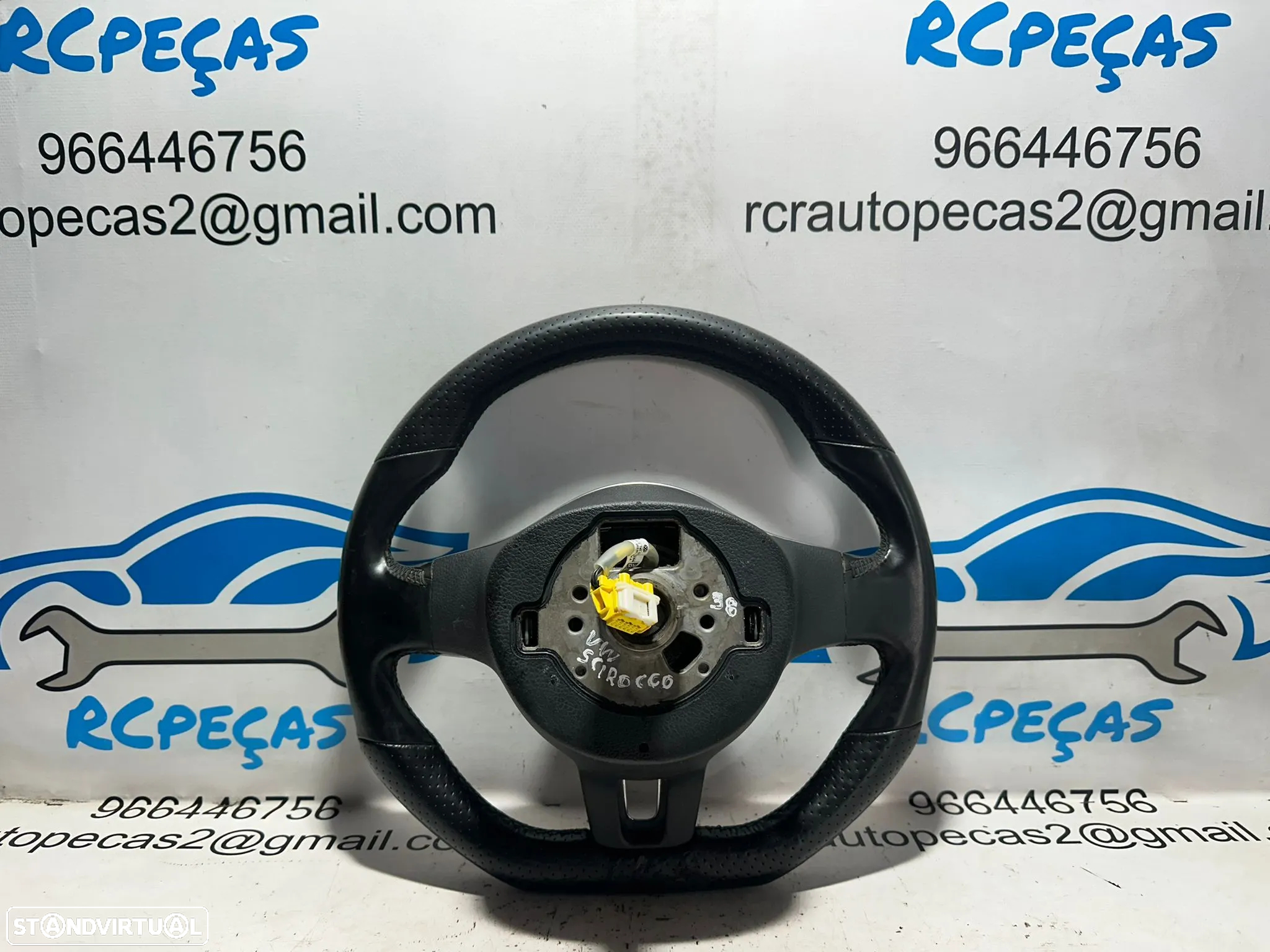 .Volante Flat Bottom Pele Perfurada Multifunções VW Volkswagen Scirocco III 3 - 5