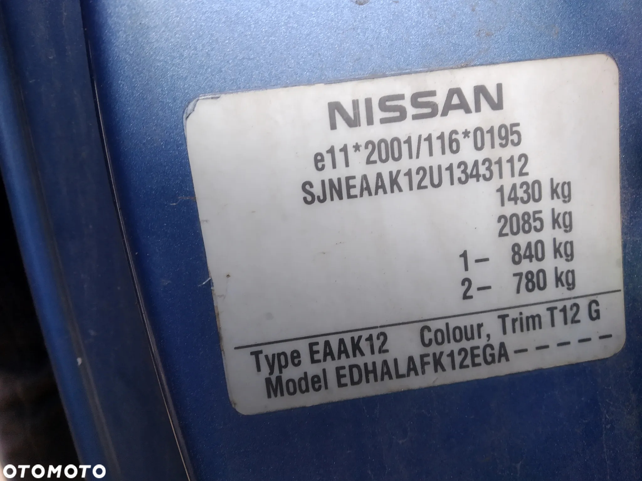 NISSAN MICRA 1.0 B 03 - 07 - DRZWI LEWE PRAWE T12 - 32